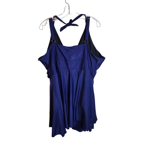 BloomChic Solid Ruffle Hem Empire Waist Halter Neck Swim Dress, NWT, 4X - Picture 7 of 7